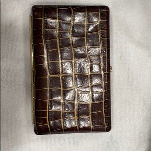 Abas Croc Patent Leather Wallet Clutch